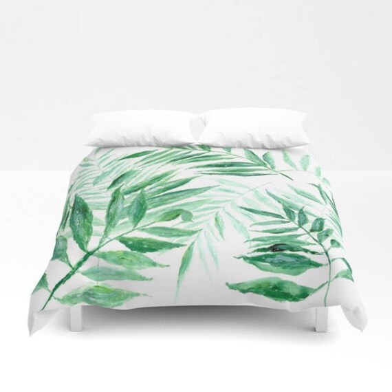 Palm Leaf Duvet Cover Palm Leaf Duvet Tropical Duvet Cover Etsy