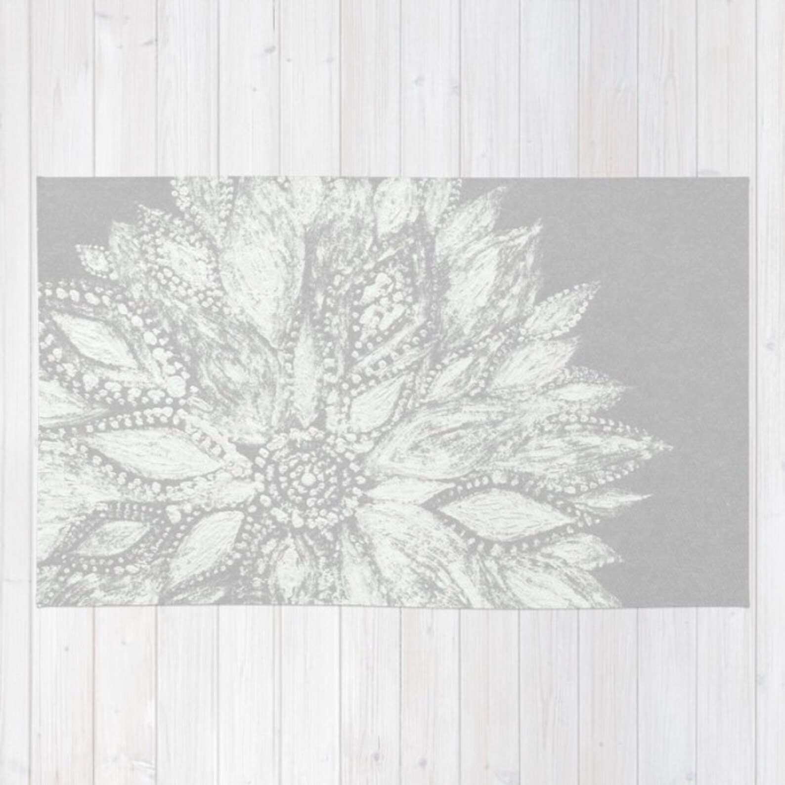 Grey Flower Area Rug Grey Nursery Rug Grey 4x6 Rug Gray 4x6 Etsy