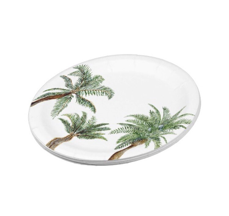 palm tree paper plates