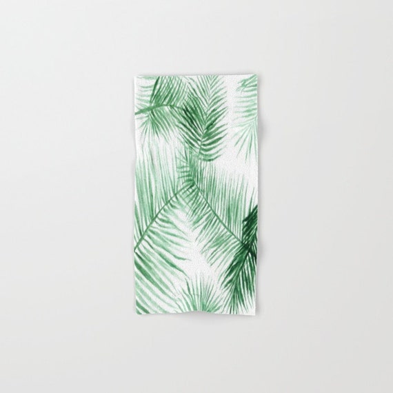 Items similar to Palm Leaf Hand Towel, palm hand towel, palm leaf towel