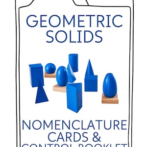 Montessori Geometry Solids 3-Part Cards and Nomenclature Booklets Differentiated