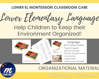 Materiales del lenguaje Montessori Etiquetas Listas de verificación Primaria inferior