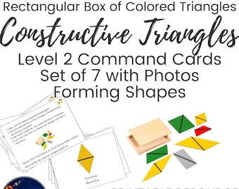 Constructive Triangles Forming Shapes Command Cards for Set 1A Level 2