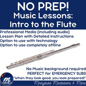 Intro to Flute Lesson Plans Paper Based and Digital Included No Prep