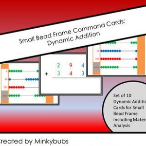 Small Bead Frame Command Cards Montessori Dynamic Addition and Material Analysis