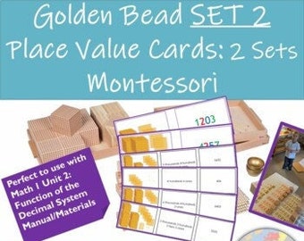 Golden Beads Decimal System Place Value Montessori Math Set 2 Printable