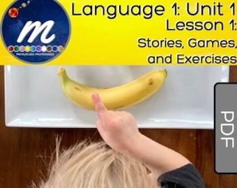 Manual del plan de estudios de Lenguaje 1 Montessori SÓLO lecciones 3 a 6 Escritura Lectura PDF