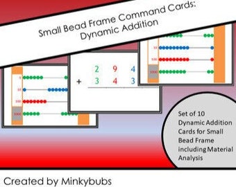 Small Bead Frame Command Cards Montessori Dynamic Addition and Material Analysis