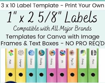 CANVA Template Avery 5160 8160 Image Text Frames Commercial Use OK No Pro Reqd