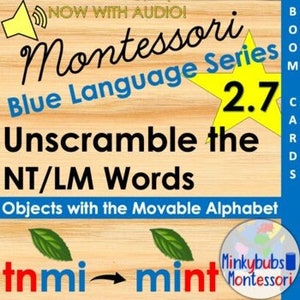 nt lm Blends Unscramble Montessori Blue Language Boom Cards DL