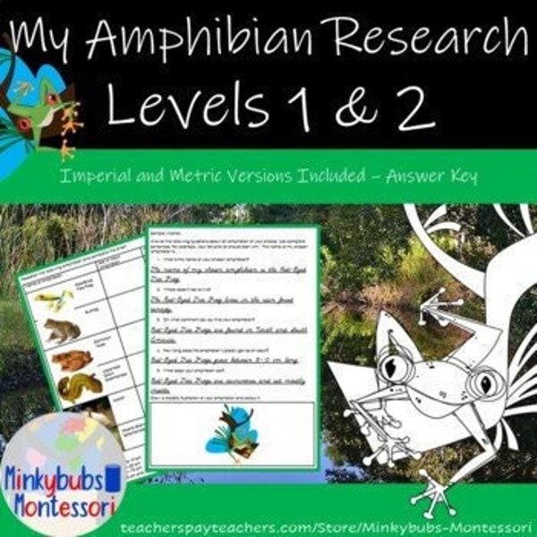 Amphibian Research Introductory Project Montessori Level 1 and 2 - 2 activities
