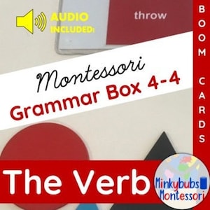 Casella dei verbi grammaticali Montessori 4-4 BOOM Il mazzo virtuale dei verbi con audio dl
