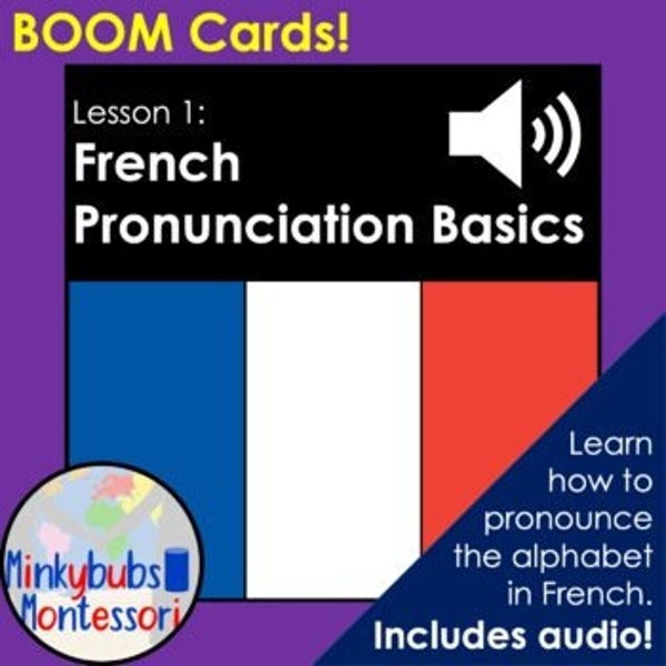 FRENCH & English AUDIO Comparison Alphabet Pronunciation BOOM Cards