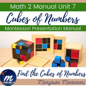 Montessori Math 2 Manual Cubes of Numbers Unit 7 Printable Chapter Lesson Plans Homeschool Curriculum Teacher Help