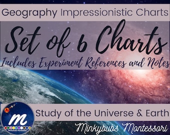 Geography Charts Impressionistic Montessori Study of the Universe and the Earth