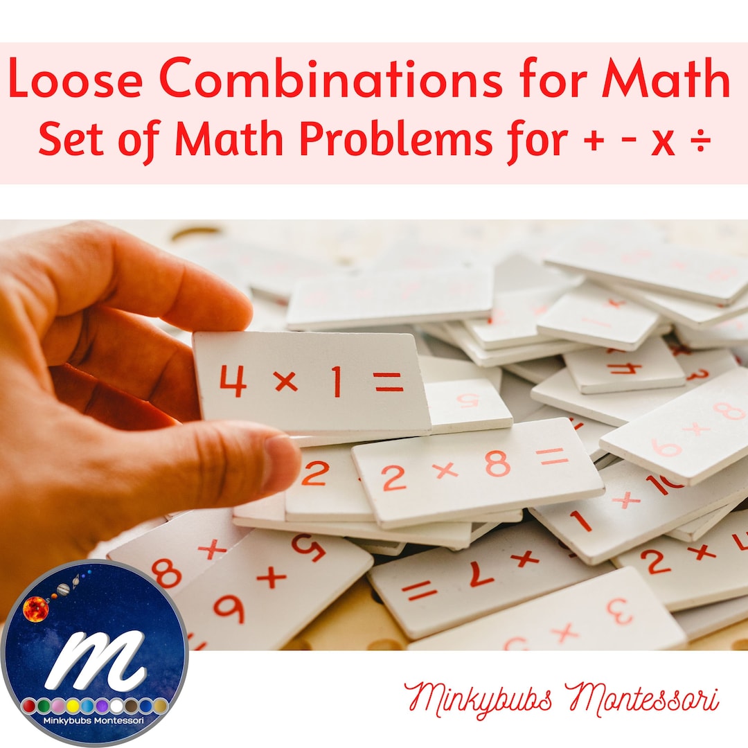 Montessori Math Loose Combinations Equations to Use With Finger Charts ...