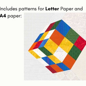 Rubiks Cube Quilt Block Paper Piecing 12-inch Square - Etsy
