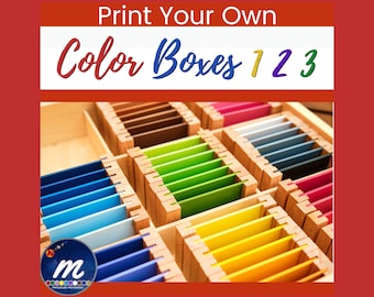 Montessori Color Boxes 1 2 and 3 Primary Color Box Hue Matching Colored Tablets Color Grading Tablets of Graded Hues Print and Go!