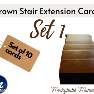 Conjunto de cartões de extensão de escada marrom 1 - Imprima e vá!