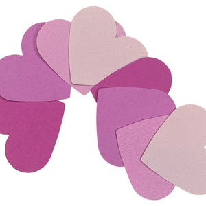 50 Herzen vorgeschnittenes Papier, Kunst, Kunsthandwerk, Hochzeiten, Scrapbooking, Kartenherstellung, Valentinstag, Karton, verschiedene Farben und Größen