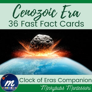 Känozoikum Fast Fact Cards 40 Karten Montessori Companion to Clock of Eras or Standalone Ressource für den Erdgeschichte und Geologie Unterricht