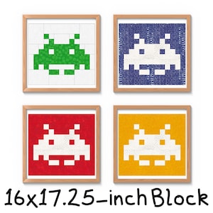 Space Aliens 1 Quilt Block Papierstück 12x13-Zoll