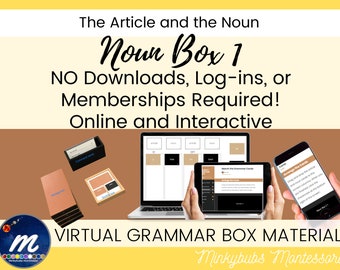Noun Box 1 Montessori Articles and Nouns Virtual Grammar Boxes