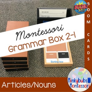 Montessori Grammar Box 2-1 BOOM Artigos e Substantivos Partes Discurso Recurso Virtual Download Digital Ensino à Distância Ensino Doméstico Interativo DL