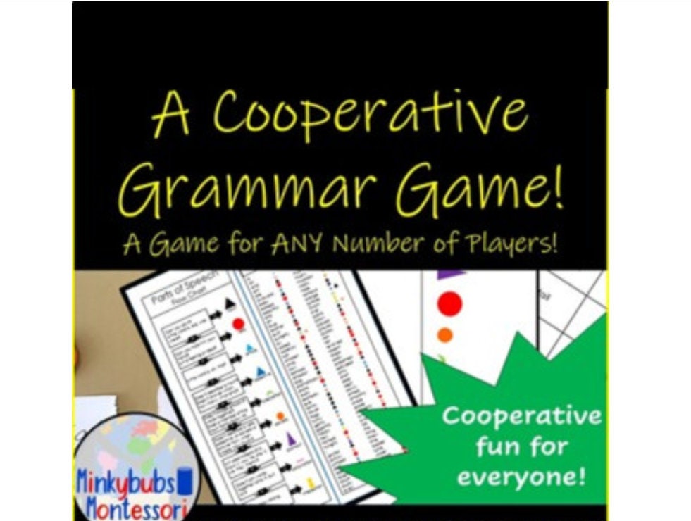 montessori cooperative grammar fill in blanks game for any etsy