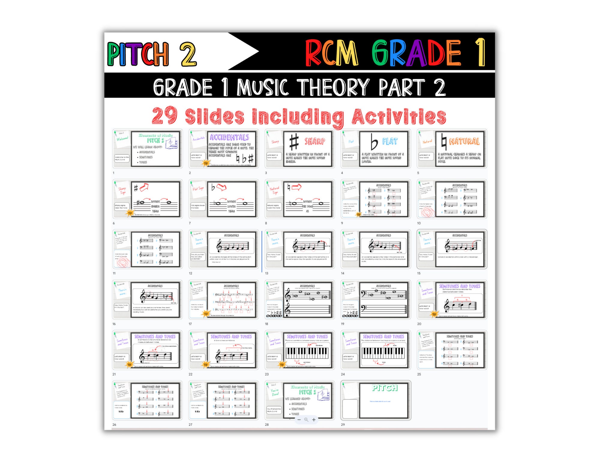Music Theory Pitch 2 No Prep Activities Bell Ringers Starters Work ...