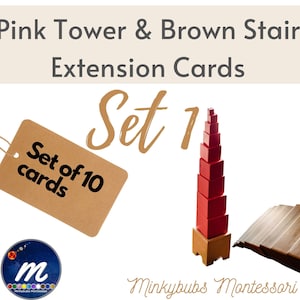 Pink Tower and Brown Stair Extension Cards Set 1 - Print & Go!