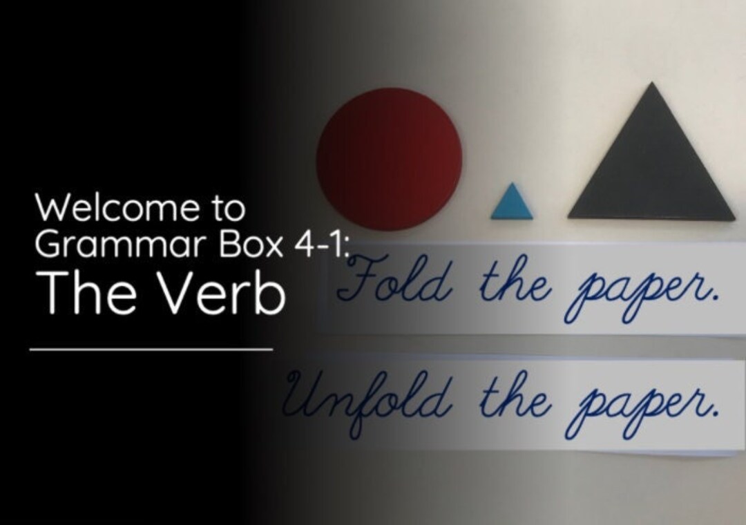 Montessori Grammar Verb Box 41 BOOM the Verb Virtual Grammar Etsy