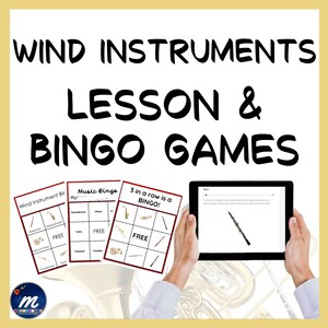 Music Instrument Bingo Wind Instruments of Orchestra with Audio Photos