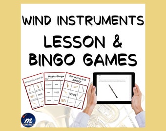 Bingo de instrumentos musicales Instrumentos de viento de orquesta con fotos de audio