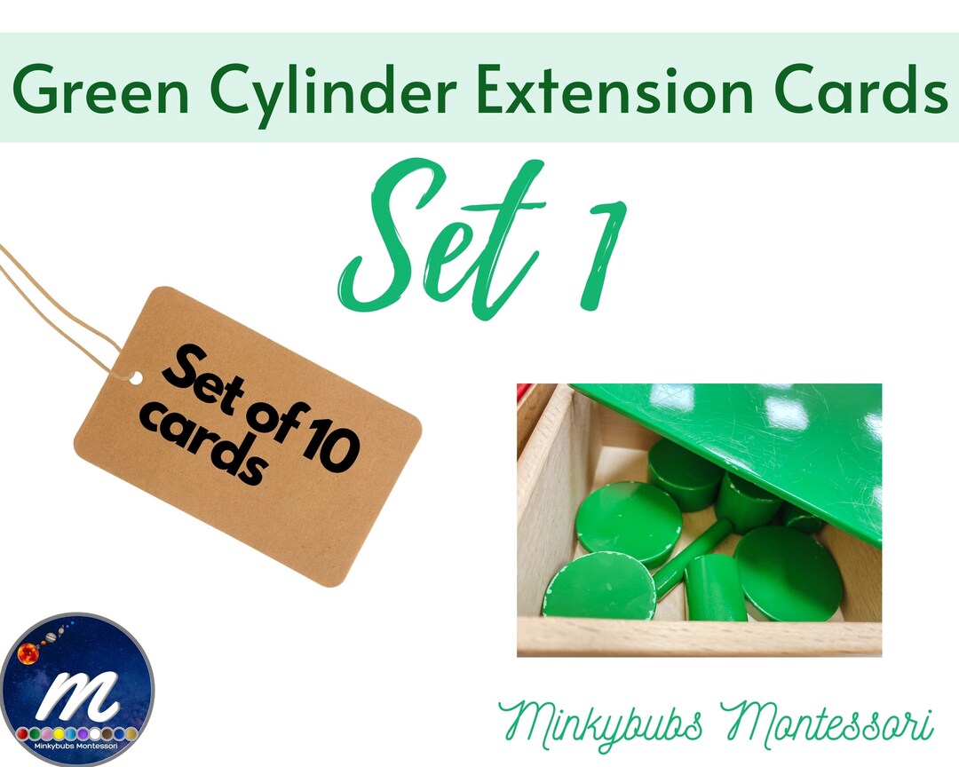 Green Cylinder Extension Cards Set 1 - Print & Go! - Etsy
