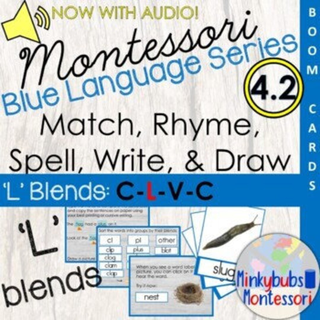 L Blends Blue Language Boom Cards Label Rhyme Spell Draw Activities - Etsy