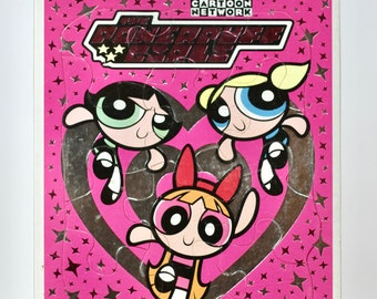 2000 Powerpuff Girls Puzzle, Y2K Toys, Vintage Cartoon Network Jigsaw Puzzle, Ages 3-7, Educational Motor Skills Toys, Frame Tray Puzzle