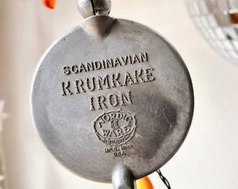 Vintage Krumkake Iron, Scarndinavian Nordic Ware, Cookie Press, Cookie Mold, Scandinavian Baking, Pizzelle Press, Waffle Press, Made in USA