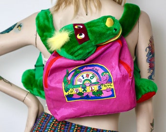 90s Dino Pals Backpack, Plush Backpack, Kids Dinosaur Backpack