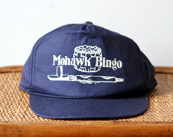 Vintage Mohawk Bingo Snapback, Blue Cap,