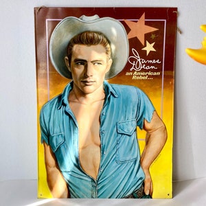 1994 James Dean Blech Schild, 50er Jahre Großartige Amerikanische Schauspieler Memorabilie