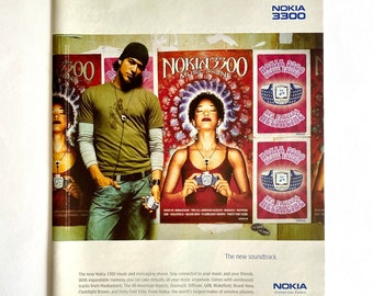 2003 Nokia Ad, Vintage Cellphone Ad, Nokia 3300 MP3 Phone, Rolling Stone