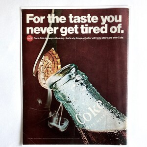 1967 Coke Ad, Coca Cola Collectibles, Life Magazine, Made in USA, Coke Art, Mid Century Kitchen