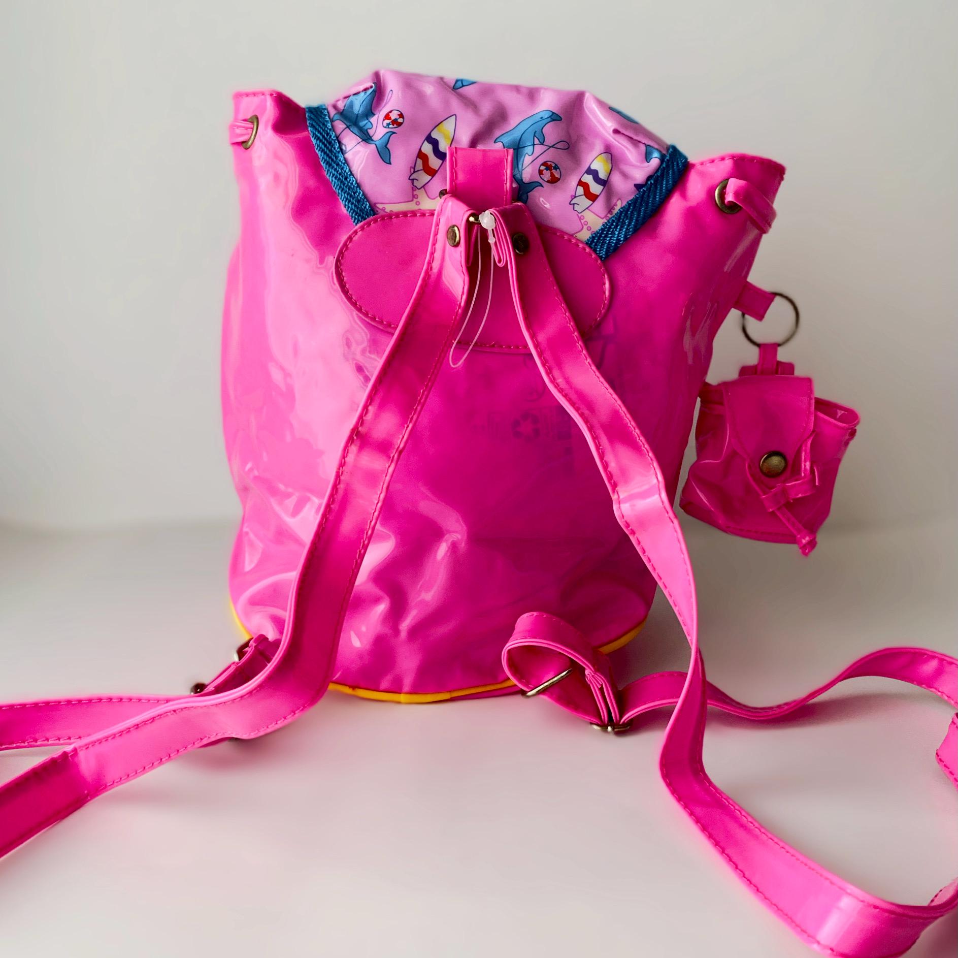 1995 Baywatch Barbie Mini Backpack, Pink Vinyl Nautical Print ...