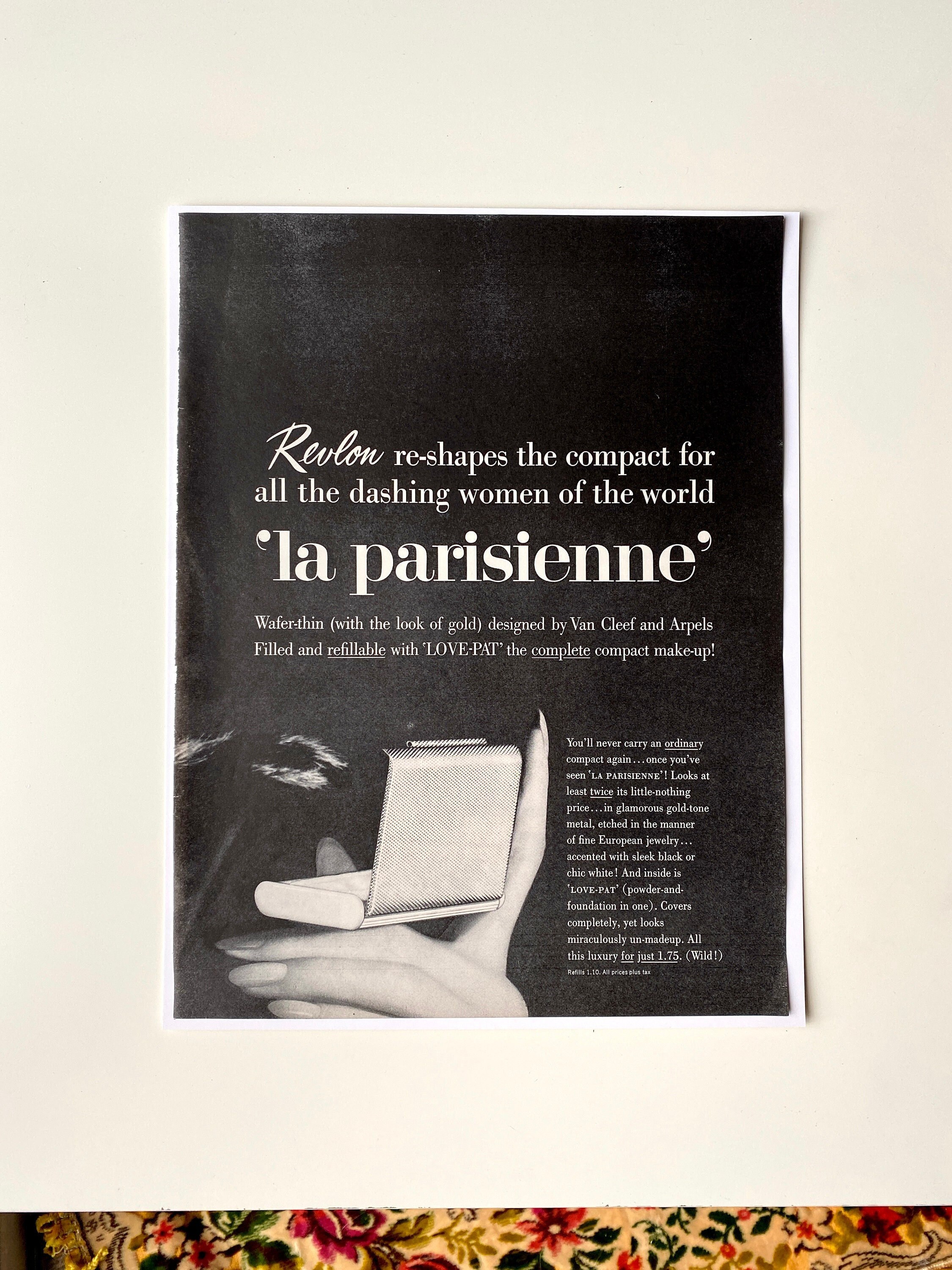 parisienne cigarette price 1963 Revlon La Parisienne Compact Ad, Mid Century Makeup Ad, Life Magazine