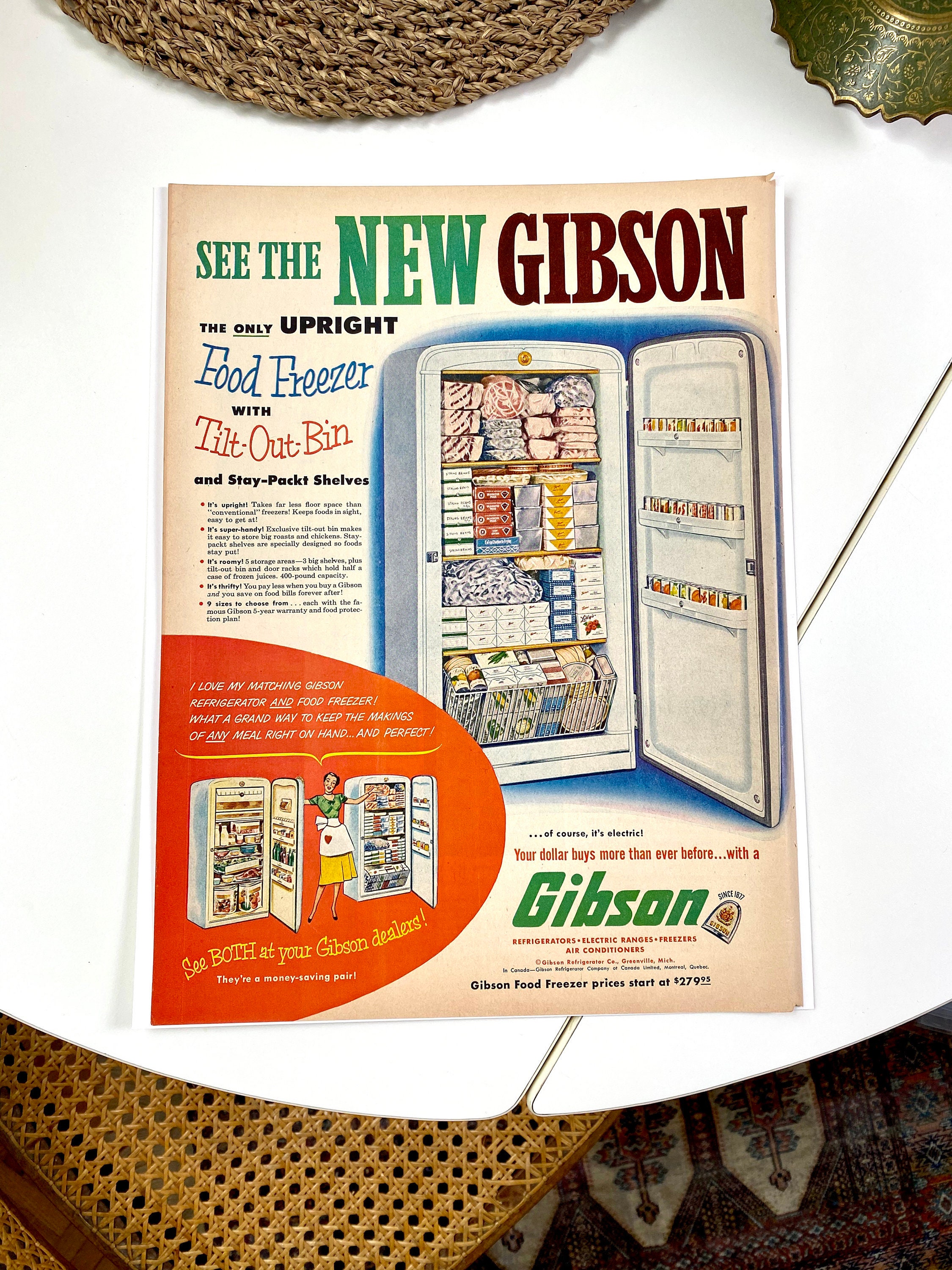 1953 Gibson Refrigerator Ad 50s Kitchen Appliances Kitchen Etsy