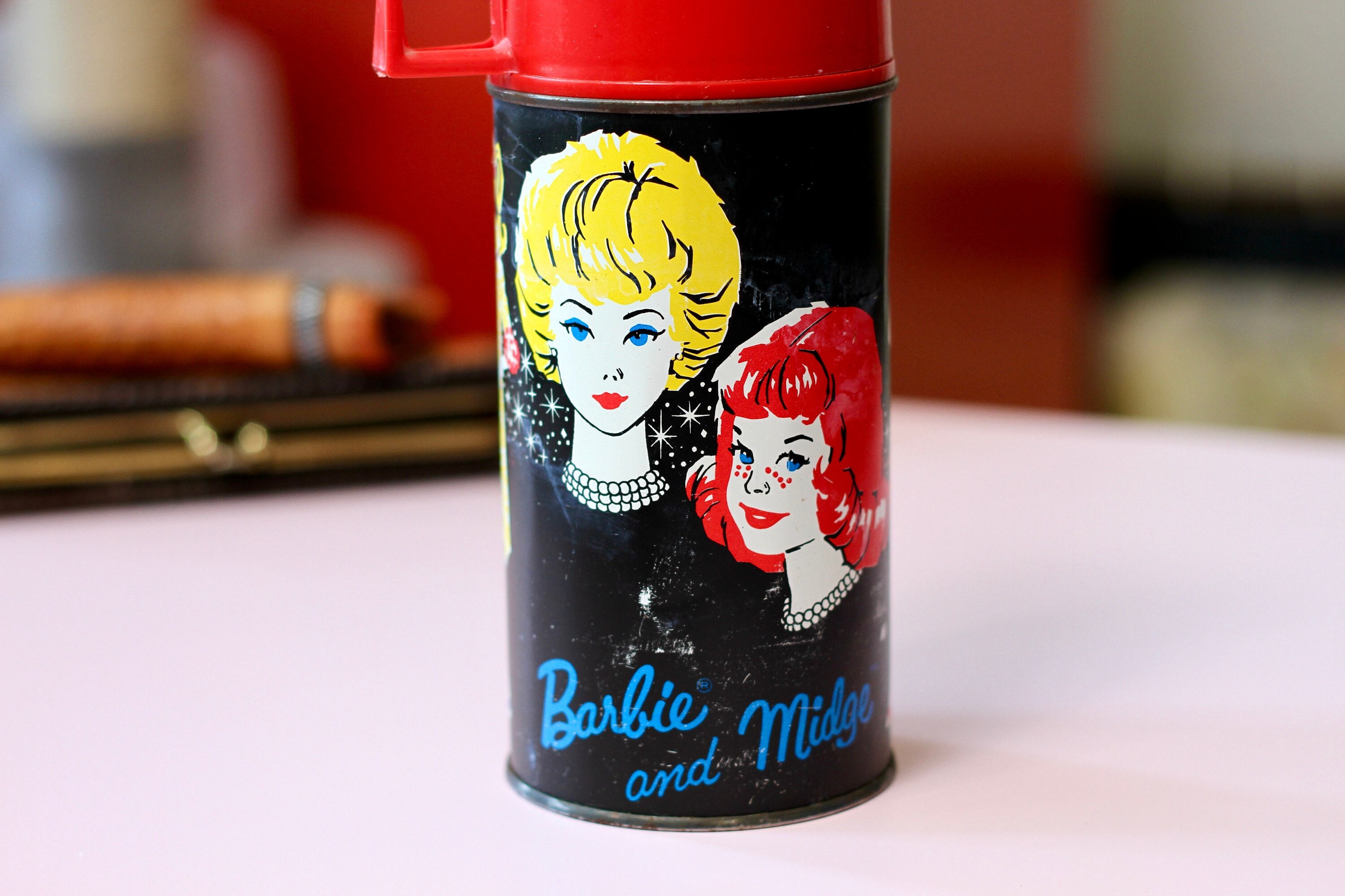 1962 Barbie Thermos, Mattel, Barbie and Midge, Barbie Collectibles 