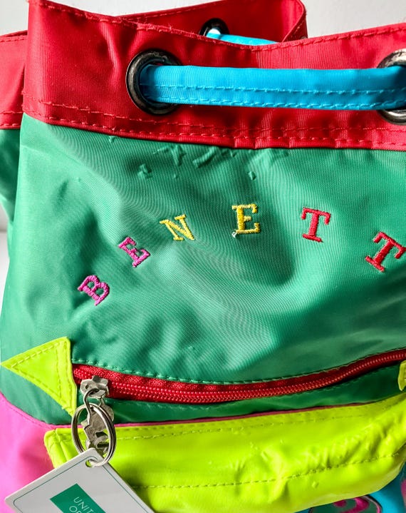 vintage United Colors of Benetton colorblock mini-backpack Vintage United Colors of Benetton Colorblock Mini Backpacks  main image 4