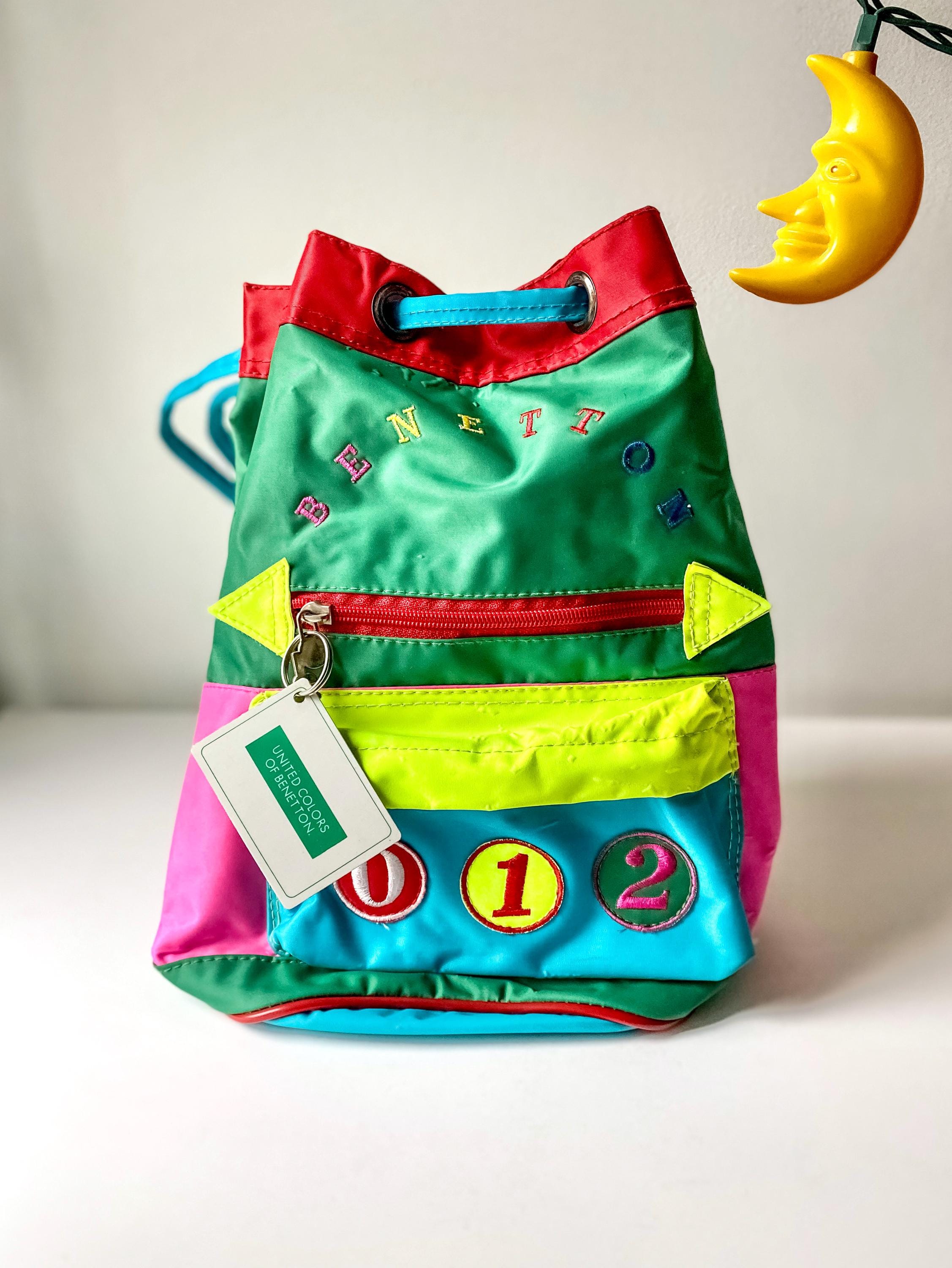 最も  90s Colors United Retro Neon Colorblock Backpack, Benetton バッグ