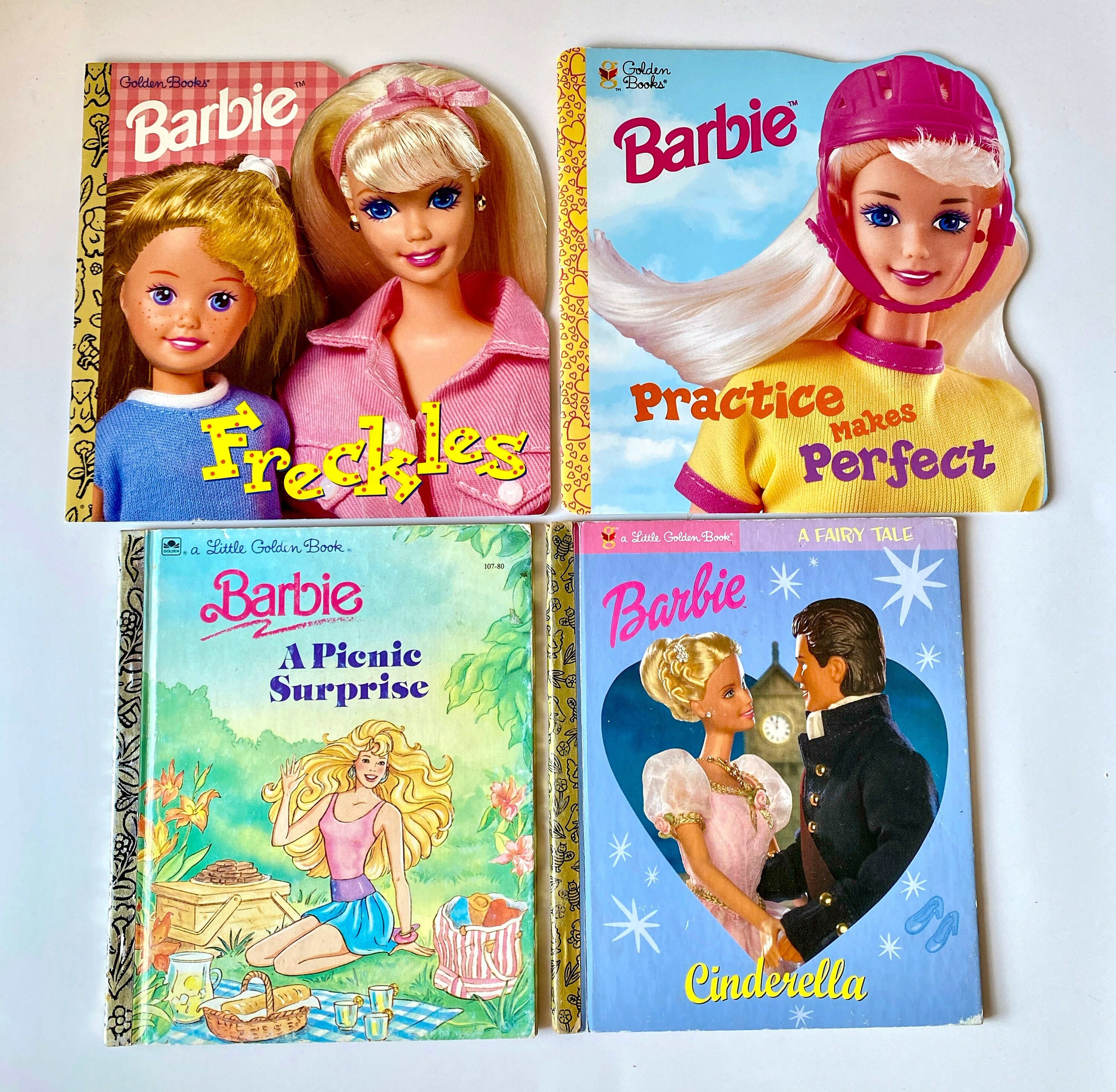 Vintage Barbie Book Set 90s 2000s Kids Books Barbie Golden Books Cinderella A Picnic Surprise Freckles and Practice Makes Perfect Etsy UK
